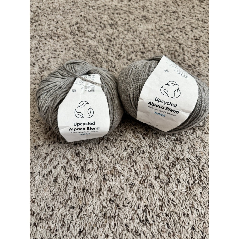 Hobbii Upcycled Alpaca Blend Gray Color #16 New And Partially Used